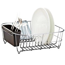 Escurridor de platos de 2 piezas soporte para utensilios organizador de cocina que ahorra espacio