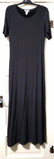 FLASH SALE!! VTG Y2K Es Se MEDIUM LONG STRETCHY Maxi Dress Black White Polka Dot
