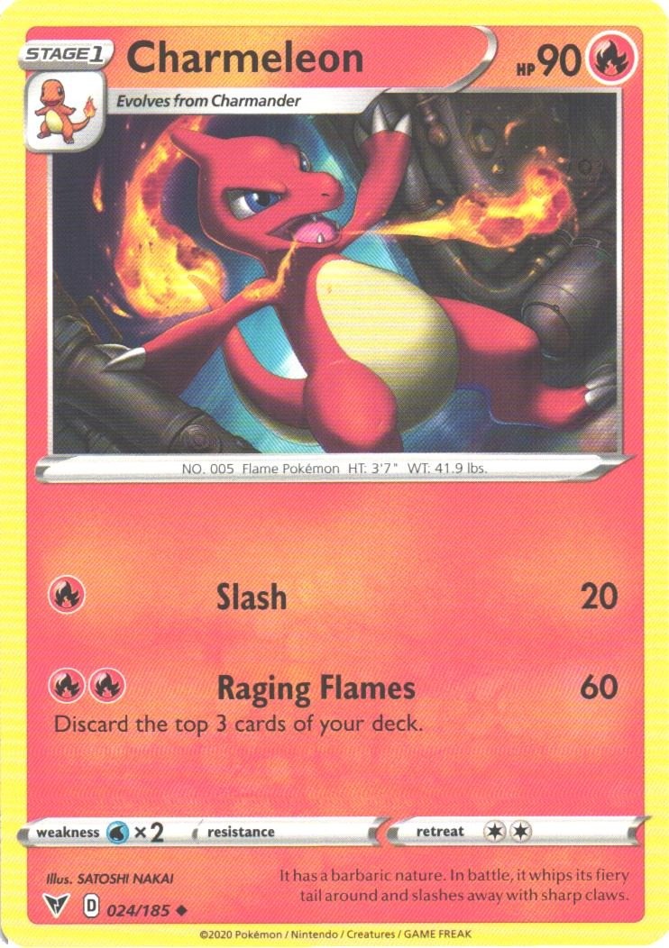 Near Mint Uncommon Charmeleon 024/185 Vivid Voltage Pokemon