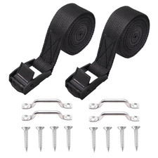 2 Sets 1"X 48" 4 Ft Battery Tie down Strap Kit with Stainless Steel Cam Buckle,