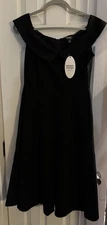 Unique Vintage Brand  dress large Black A-line Black Retro Swing Knee Length
