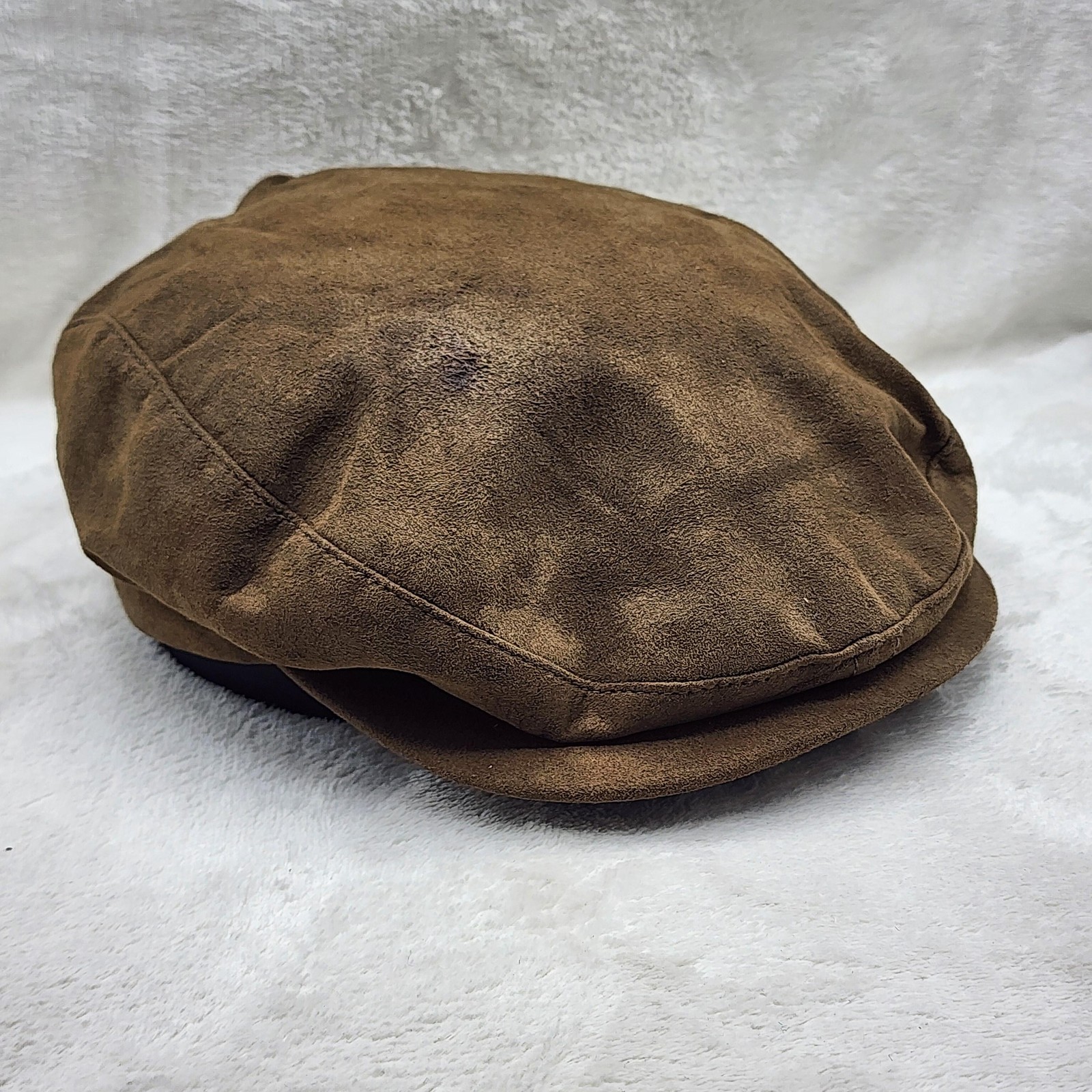 Pendleton Hat Cap Brown Suede Leather Newsboy Cab… - image 1