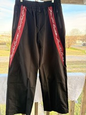 Civil Regime Black Red Men's Track Pants Drawstring Waist Pockets Athleisure