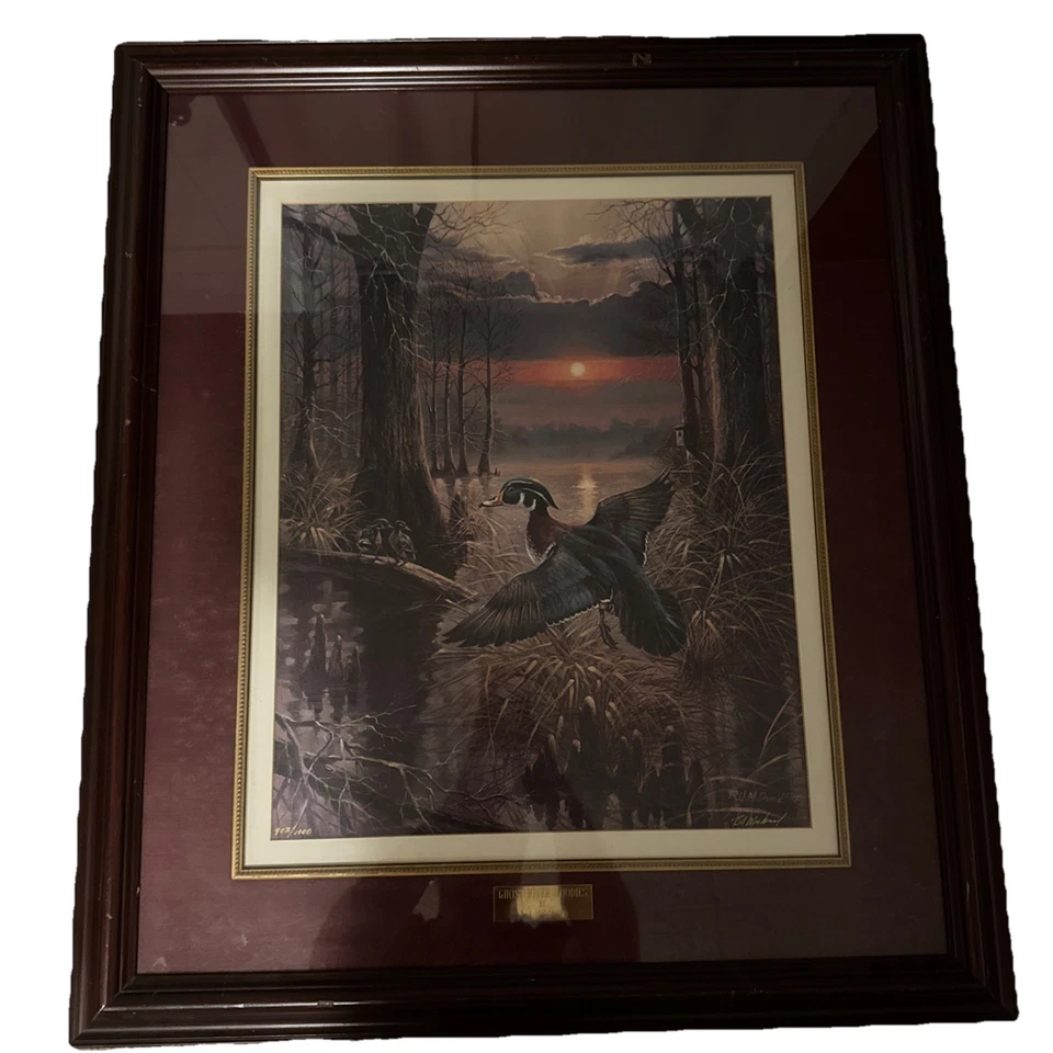 R.J. McDonald, Ghost River Woodies, 17 x 21,25 litografía de aves acuáticas firmada/numerada Foto 4 de 4