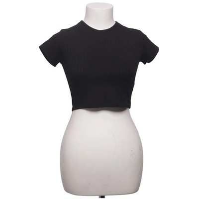 Femme Luxe, Crop Top, Größe: 36, Schwarz, Elasthan/Polyester, Einfarbig #qL4