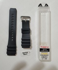 Timex Sport Watch Band Replacement 22mm Black Vintage Water Resistant NOS