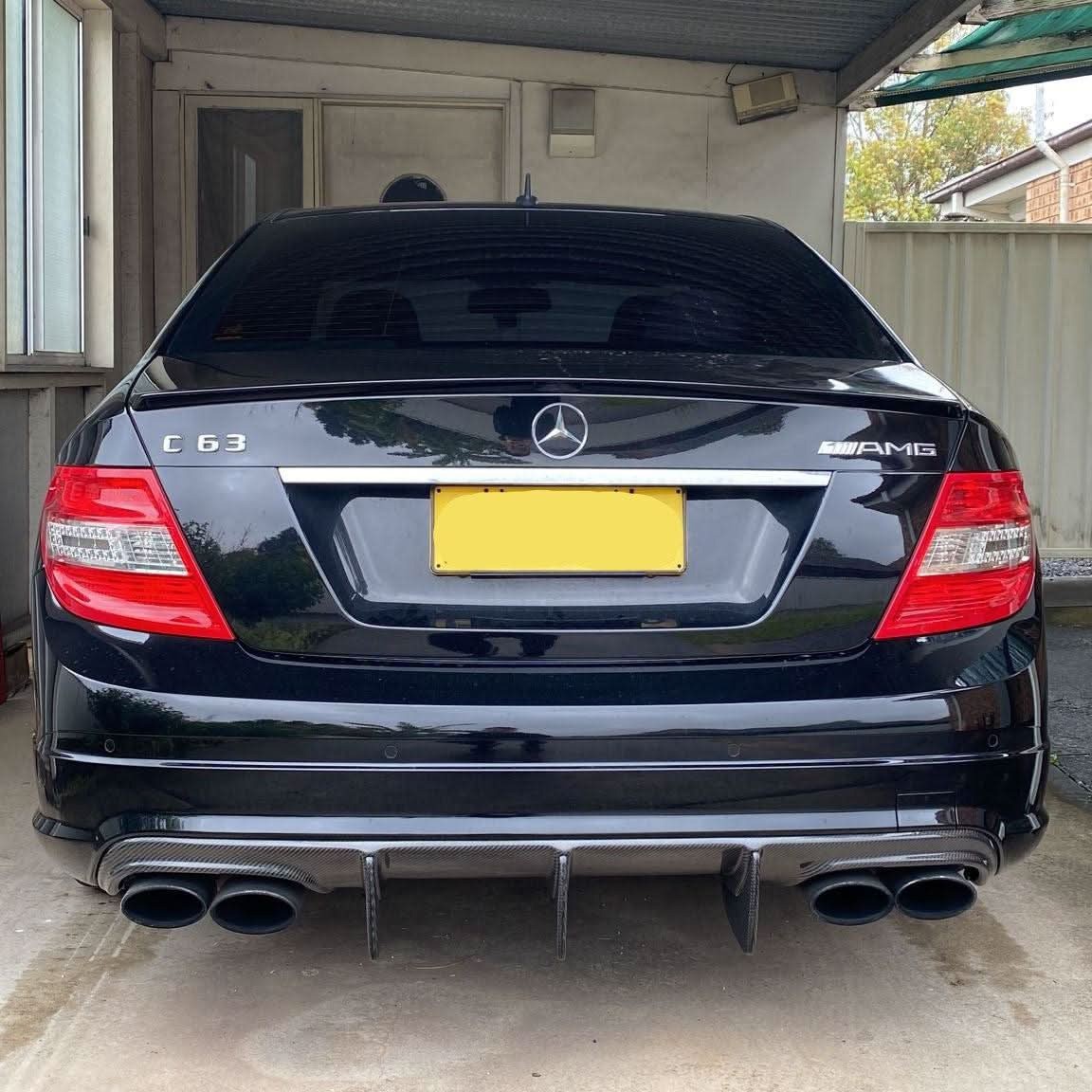 Carbon Fiber Big Fins Style W204 2008-2011 4Dr C63AMG Rear Bumper