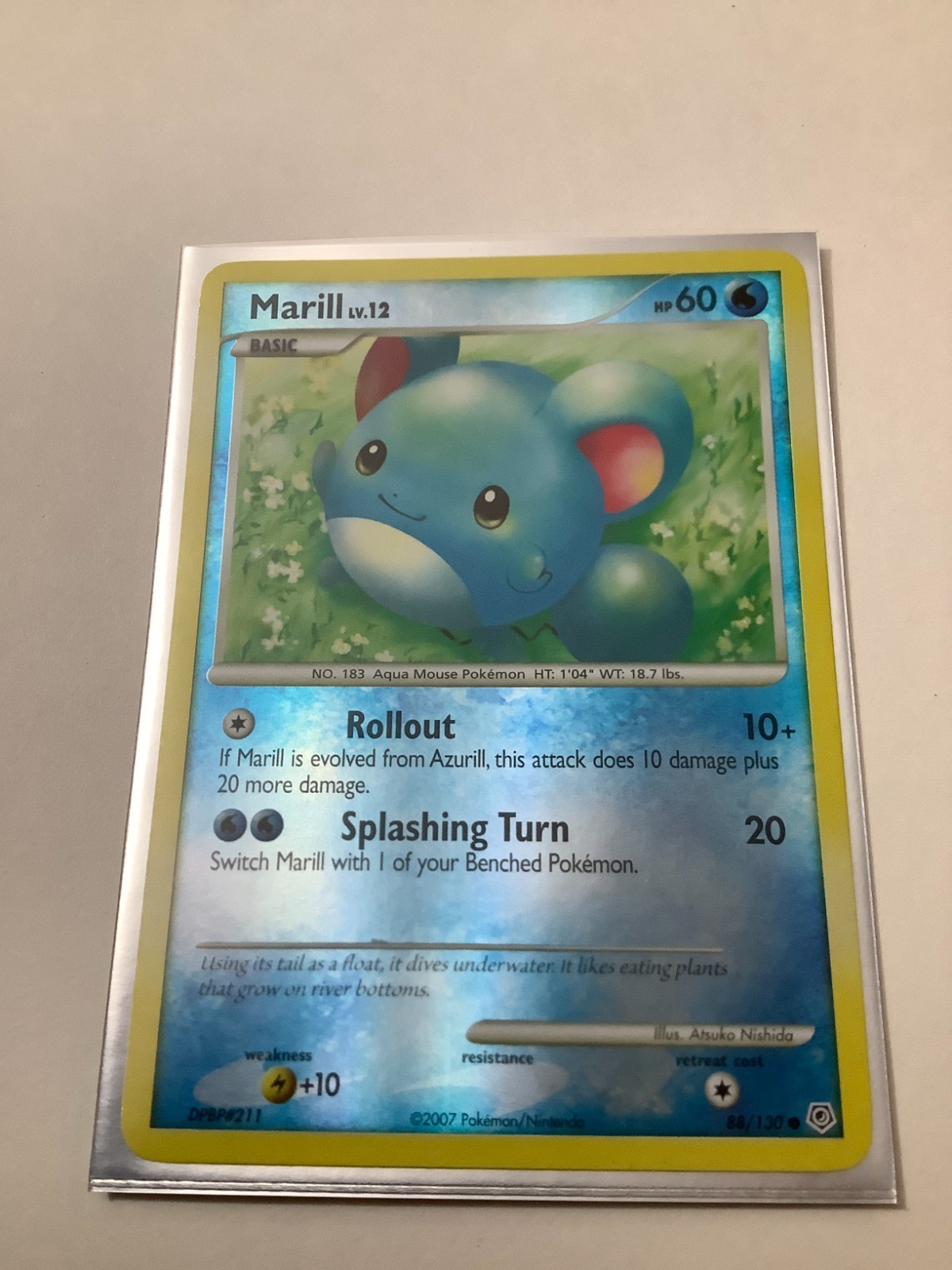2007 Pokémon Diamond & Pearl 88/130 Marill Rerverse Holo M/NM