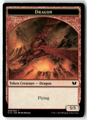 MTG Dragon // Dragon Double-Sided Token Commander 2015 LP Magic The Gathering