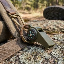 5 Pack 3-in-1 Emergency Whistle Keychain for Outdoor Hiking Camping