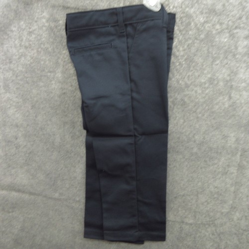 Dickies Boys Flat Front Pants Sz 4 Navy Blue Twill Classic Fit Straight Leg New - Picture 8 of 12