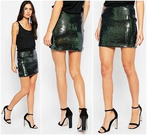 mermaid sequin mini skirt