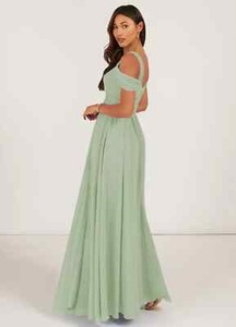 NEW Azazie Lianne Bridesmaid Dress A-Line Off the Shoulder Chiffon Size A14 NWT