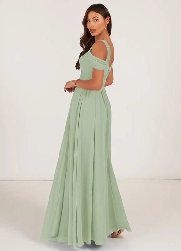 NEW Azazie Lianne Bridesmaid Dress A-Line Off the Shoulder Chiffon Size A14 NWT