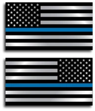 Thin Blue Line Sticker American Flag Decal Fallen Officer Lives Matter Window US