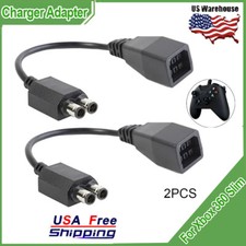 Adaptador de fuente de alimentación de CA de transferencia de cable convertidor 2 piezas para Xbox 360 a Xbox Slim