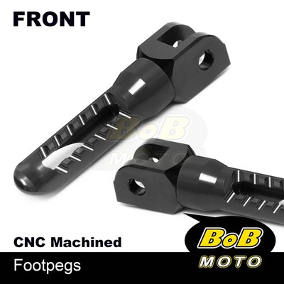 BOB CNC Front Rider Foot Pegs BLACK For Buell XB12R Firebolt 2004+