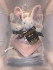 New Blankets Beyond Pink White Bunny Security Lovey Set White Blanket Hearts