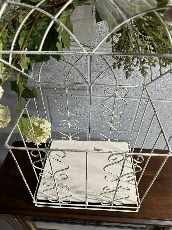 Jaula para pájaros blanca boda ducha fiesta tarjetero Foto 4 de 4