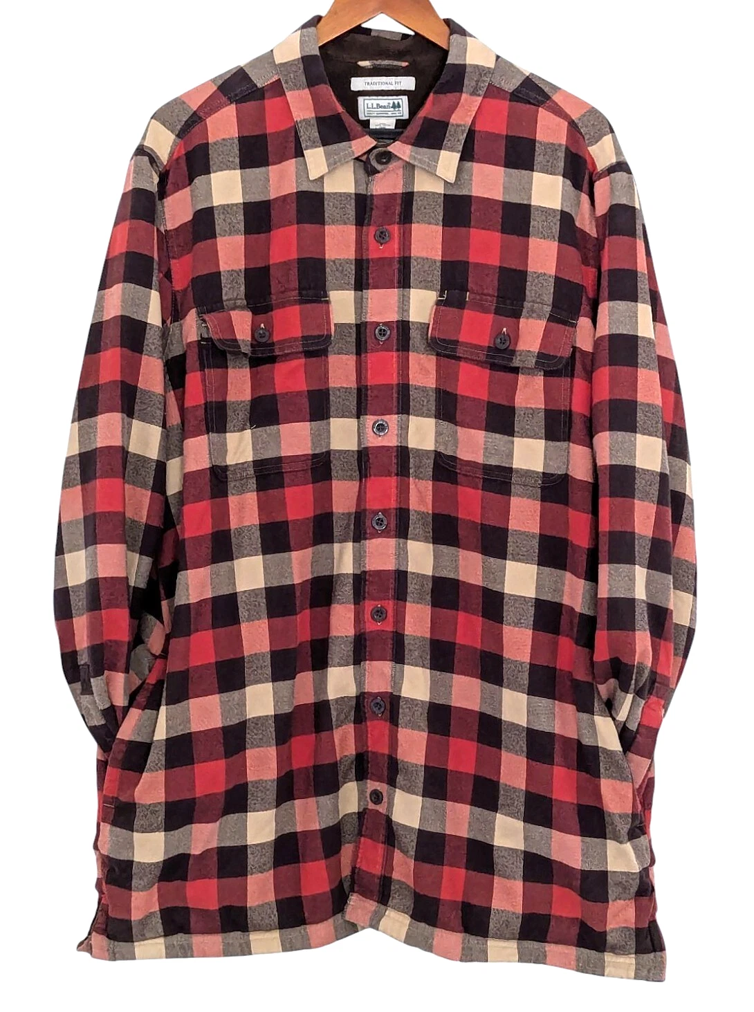 L.L. Bean flannel shirt XLT shacket gingham fleece lined outdoor gorp preppy
Opens in a new window o