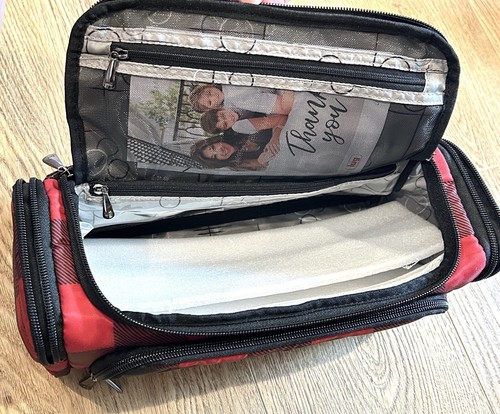 NWT LUG Trolley Travel Cosmetic Toiletry Bag: Red & Black Buffalo Check - Picture 7 of 9