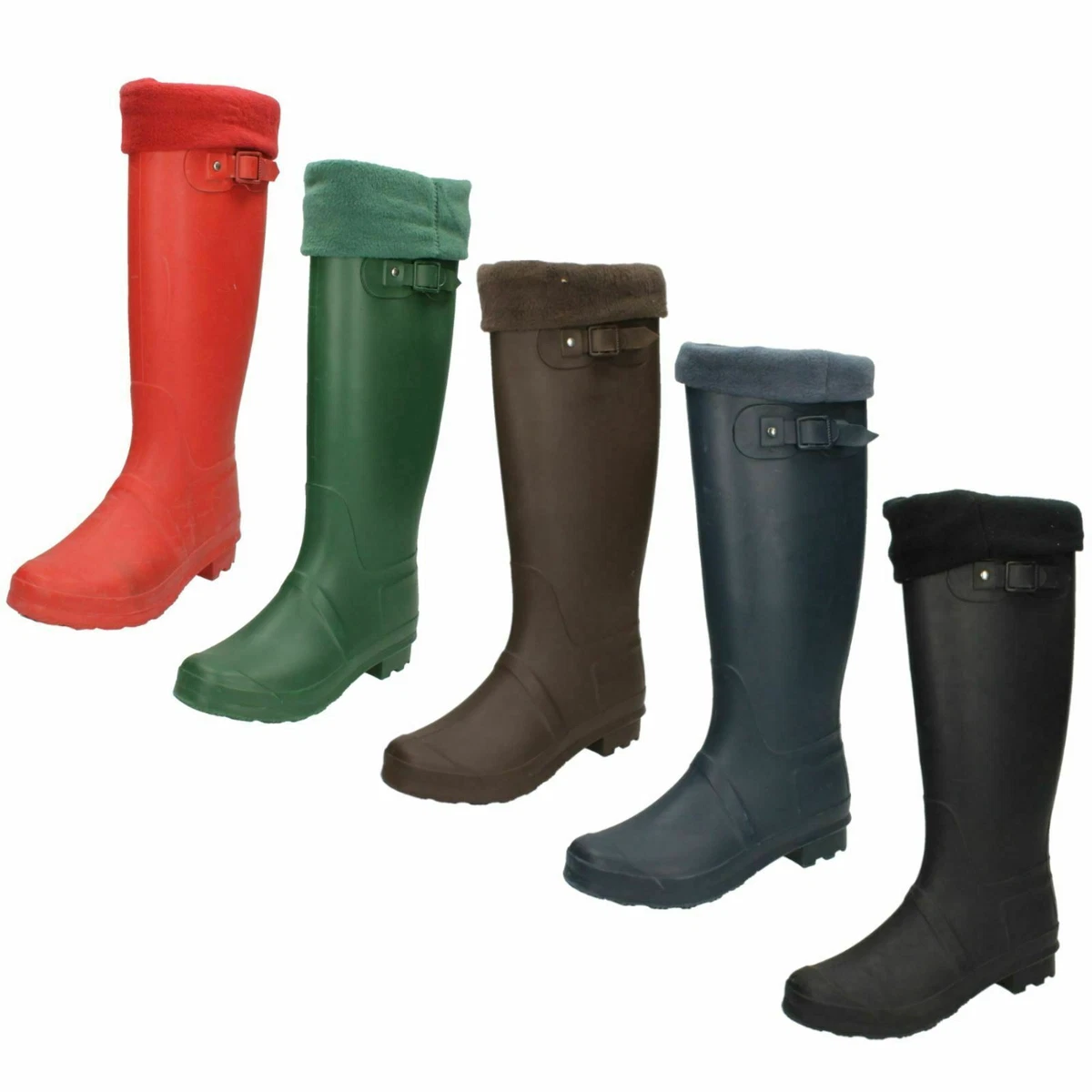 Bottes En Caoutchouc Spot On Pour Femmes – Motif Noir Et Blanc, Taille 37 UK – Neuf
