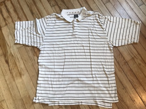 Men's NIKE Striped Polo Short Sleeve Shirt With Collar Size XL - Picture 1 of 9