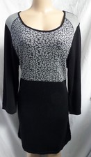STYLE & CO BLACK & GRAY CAREER  KNIT SHIFT SWEATER DRESS SIZE: XL NWT