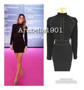 karen millen stud embellished bodycon dress