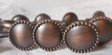 Oil Rubbed Bronze Decorative Shower Curtain Hooks Beaded Border Bath 12 Hook Set