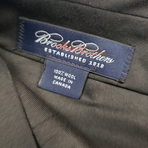 Brooks Brothers Pants Men 35x36 unhem plead wool Black Dress work NEW - Picture 10 of 16
