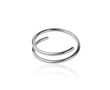 Stainless Steel Double Hoop Nose Ring Plain Silver  10mm 20 Gauge