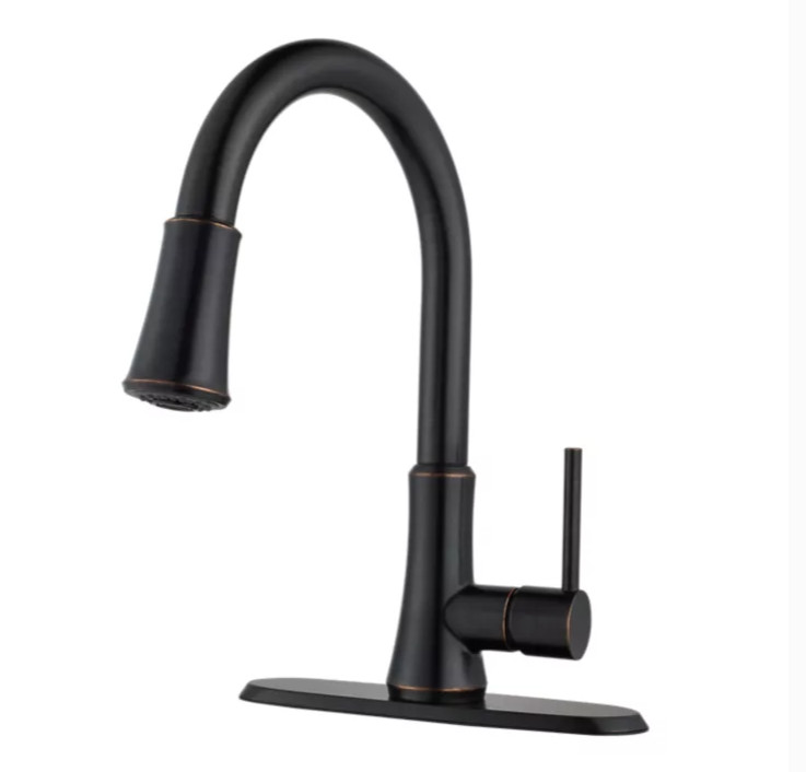Pfister G529-PF1Y Tuscan Bronze 1-Handle Pull Down Kitchen Faucet