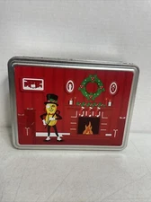 Planters Nuts Mr Peanut Red Fireplace Mantle Christmas Rectangle Tin Box Empty