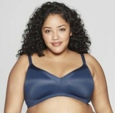 Women's Plus Size Wirefree Bra - Auden Smart Blue 46D