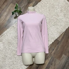 Under Armour Size Small Pink Mock Neck Long Sleeve Pullover Active Top