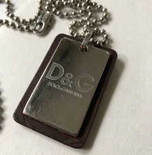 Dolce & Gabbana D&G pendant dog tag on ball chain vintage 2003 RARE