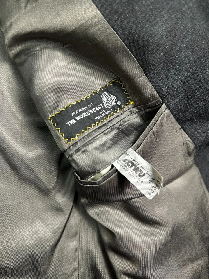 VTG Union USA Ralph Lauren Polo University Club Blazer Jacket Wool Gray 23 P2P - image 3 of 4