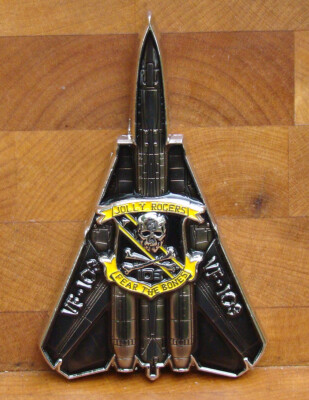 VF-103 Jolly Rogers F-14 Tomcat Squadron Challenge Coin ''FEAR THE BONES'' 3D  3''
