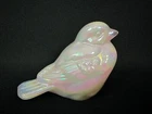 Fenton Mother of Pearl Iridescent Art Glass Songbird Bird Figurine 2 3/4" Marked