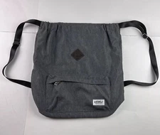 KAUKKO Water-proof Gray  Nylon Drawstring Backpack Swimming Gym Yoga Sports Bag