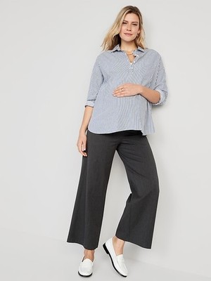 OLD NAVY by Gap ~ New! XL XXL ~ GRAY Maternity Full-Panel Pixie Wide-Leg Pants