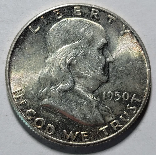 1950-P FRANKLIN Half Dollar 50c Cents 90% Silver COIN ~ Brilliant Uncirculated ~
