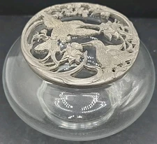 Vintage Rawcliffe Pewter 1989 Hummingbird Floral Potpourri Jar with Lid 