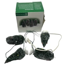Department 56 Twinkling Lit Shrubs 4 Piece Set 52824 Christmas Village