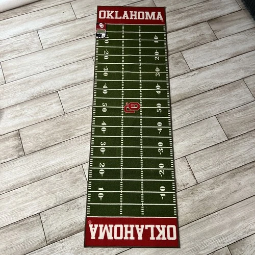 Oklahoma Sooners OU 72x22 Football Field Runner Area Rug Mat NWT
