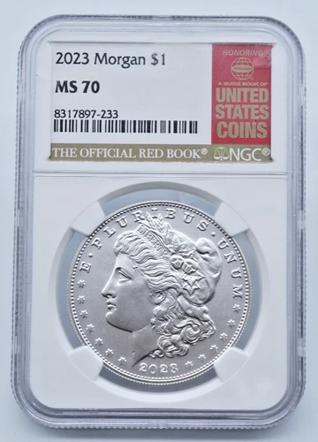 2023 Morgan Silver Dollar NGC MS 70 The Official Red Book Label - T093
