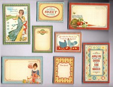 Graphic45 HOME SWEET HOME 1 8pk MINI HAND CUT EPHEMERA POCKET CARDS