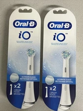 4 PACK ORAL-B IO ULTIMATE CLEAN REPLACEMENT BRUSH HEADS X4 BRUSH HEADS WHITE