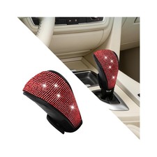 ANFTDCO Bling Car Gear Shift Knob Cover, Dazzling Crystal Rhinestone Anti-Scr...